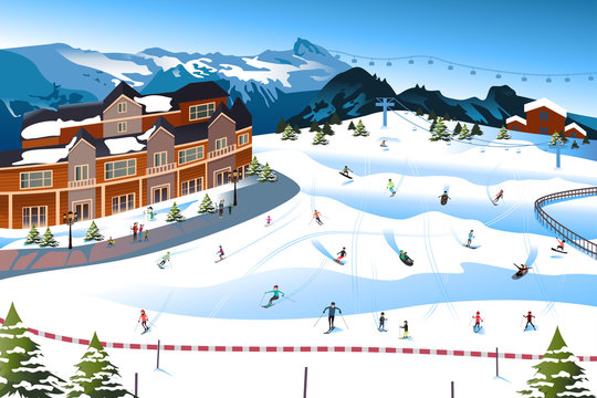 Scene in a Ski Resort