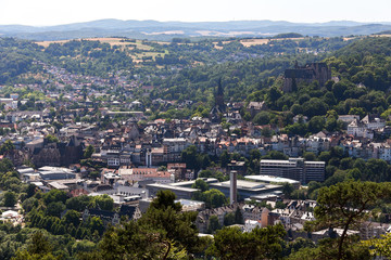 Naklejka premium marburg city germany from above in the summer