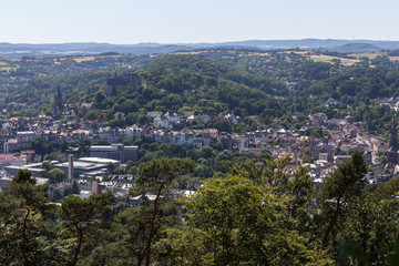 Fototapeta na wymiar marburg city germany from above in the summer