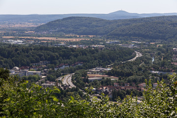 Fototapeta na wymiar marburg city germany from above in the summer