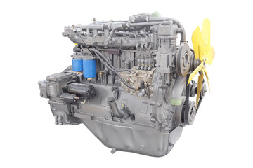 The image of an engine under the white background
