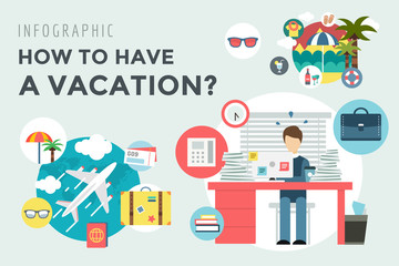 Booking Hotel. Travel infographic. Loupe, Building and Search