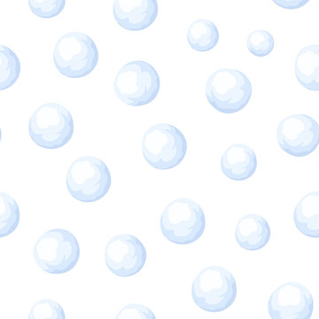 Seamless background with snowballs. Vector illustration.
