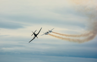 Historische Flugzeuge beim Flug