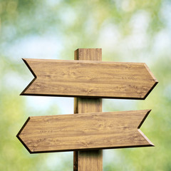 Wooden sign over abstract natural backgrounds