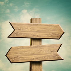 Wooden sign over abstract natural backgrounds