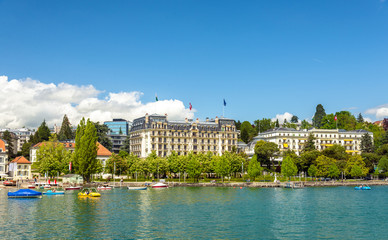 View of embankment in Lausanne - Switzerland