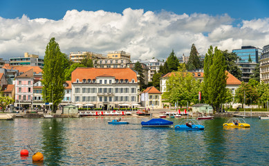 Area near the lake in Lausanne, Switzerland