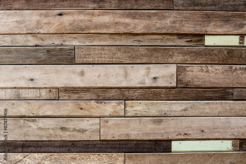 Wall mural old wood plank wall for background and decoration