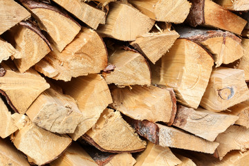 Split pine logs, full frame