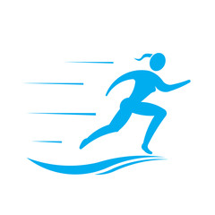 Fototapeta na wymiar Woman runner logo