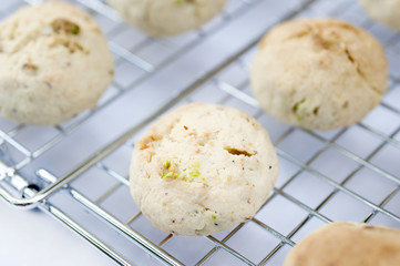 Pistachio Cookies Cooling On Rack