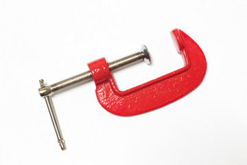 Red C Clamp isolated on white background