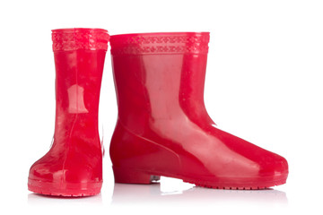 Red rubber boots for kids