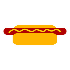 Hot dog icon on white background - vector illustration.