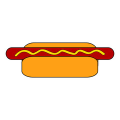 Hot dog icon on white background - vector illustration.