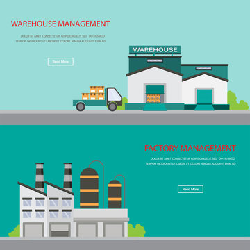 warehouse and  factory banner