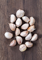 Garlic on wooden background