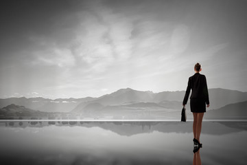 Businesswoman in isolation