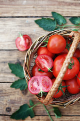 tomatoes on a wooden boards