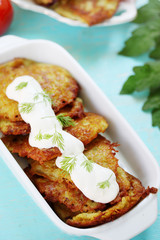 Ruddy pancakes potato