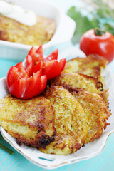 pancakes potato with tomatoes