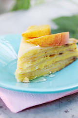 cottage cheese dessert with peach