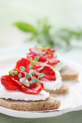 Canapes of cheese