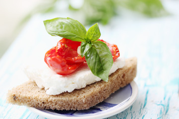 Canapes with basil