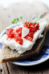 Canapes with garlic