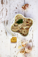 Jellied pork with garlic, top view