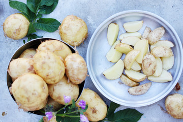 chopped potatoes