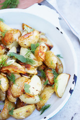 baked potatoes in a frying pan