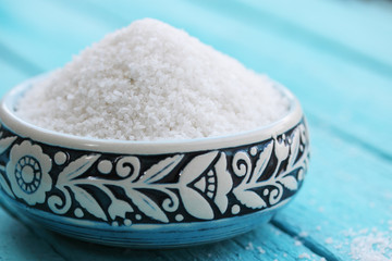  sea salt in a  bowl