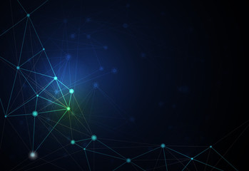 Fototapeta premium Abstract futuristic - Molecules technology background. Illustration Vector design digital technology concept