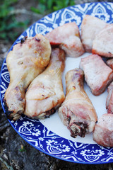 chicken legs and pork
