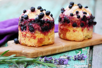 Pies with blueberries