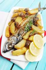  Baked mackerel with vegetables