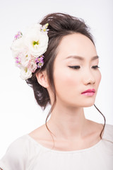 Fototapeta premium Hairstyle with flowers