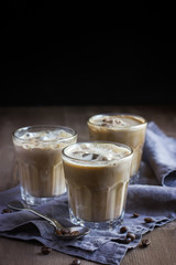 glasses of  iced coffee drink