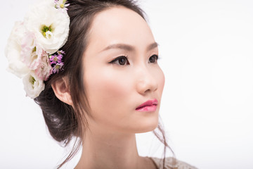 Fototapeta premium Woman with flawless porcelain skin