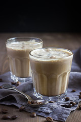 glasses of  iced coffee drink