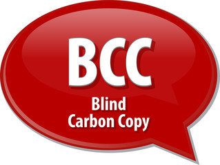 BCC acronym definition speech bubble illustration