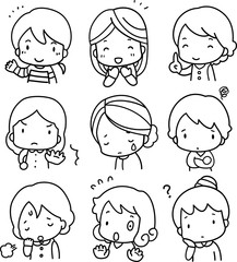 手描きの女性イラスト