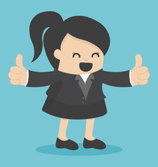 business woman show thumbs