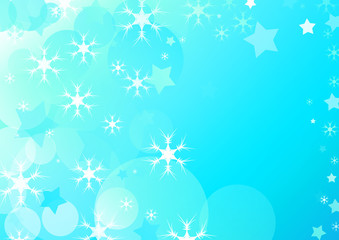 Fototapeta na wymiar Christmas Background / Twinkle Stars and Snowflakes