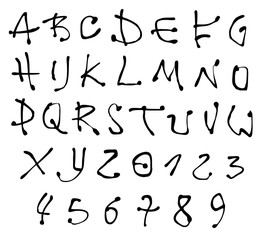 ink font and number alphabet over white © johnjohnson