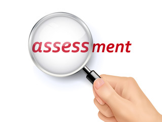 assessment showing through magnifying glass