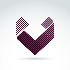 Geometric abstract symbol, vector graphic design element, icon.