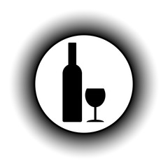 Bottle and glasse button.